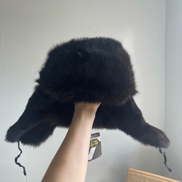 Vintage 60s Russian Mink Fur Ushanka Winter Hat - Picture 3 of 13